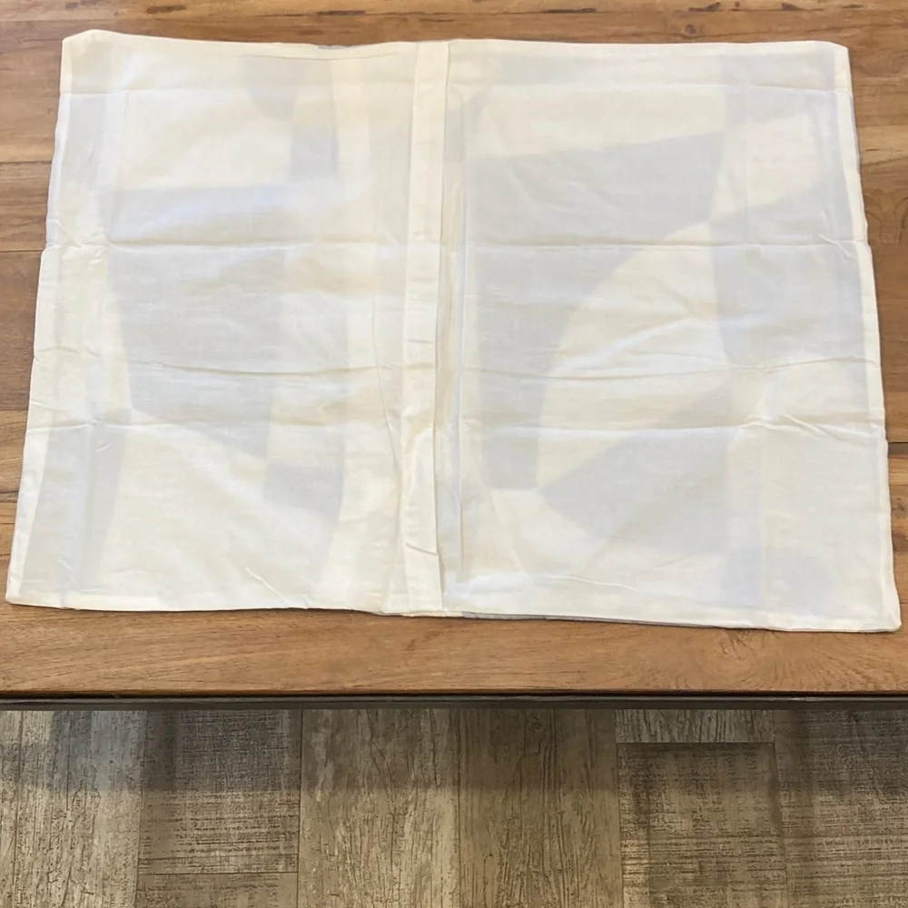 West Elm Blue and White Striped Linen Pillow Cover